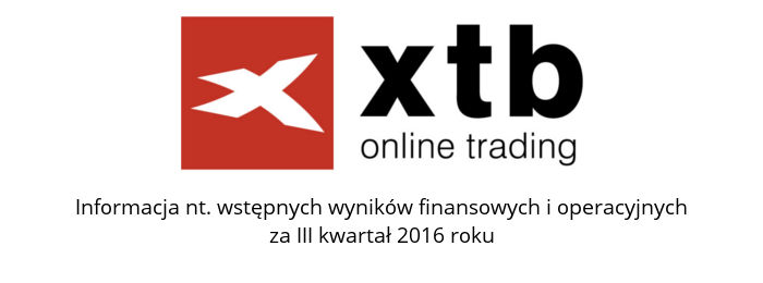 Zyski XTB spadły o 92% w 3Q 2016 (R/R) xtb wyniki - Zyski XTB spadły o 92% w 3Q 2016 (R/R)