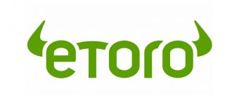 logo brokera etoro, który zamierza dać klientom kartę debetową