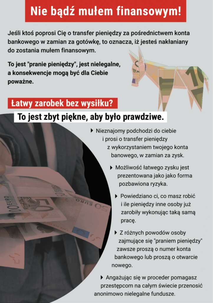 europol ostrzega nie bądź mułem pieniężnym