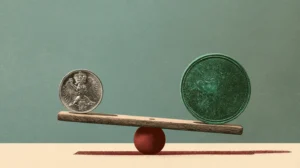 Deux pièces sur une balançoire — taux de change