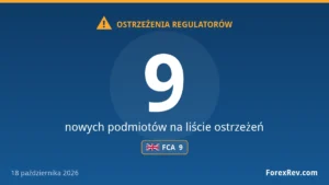 Ostrzeżenia regulatorów finansowych — 18 października 2026