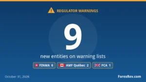 Financial regulator warnings — October 31, 2026