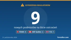 Ostrzeżenia regulatorów finansowych — 31 października 2026